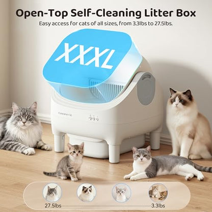 Smart Self-Cleaning Litter Box 🐾 Automatic, Open-Top Design & 10L Waste Bin