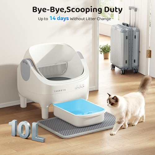 Smart Self-Cleaning Litter Box 🐾 Automatic, Open-Top Design & 10L Waste Bin