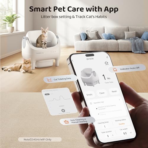 Smart Self-Cleaning Litter Box 🐾 Automatic, Open-Top Design & 10L Waste Bin