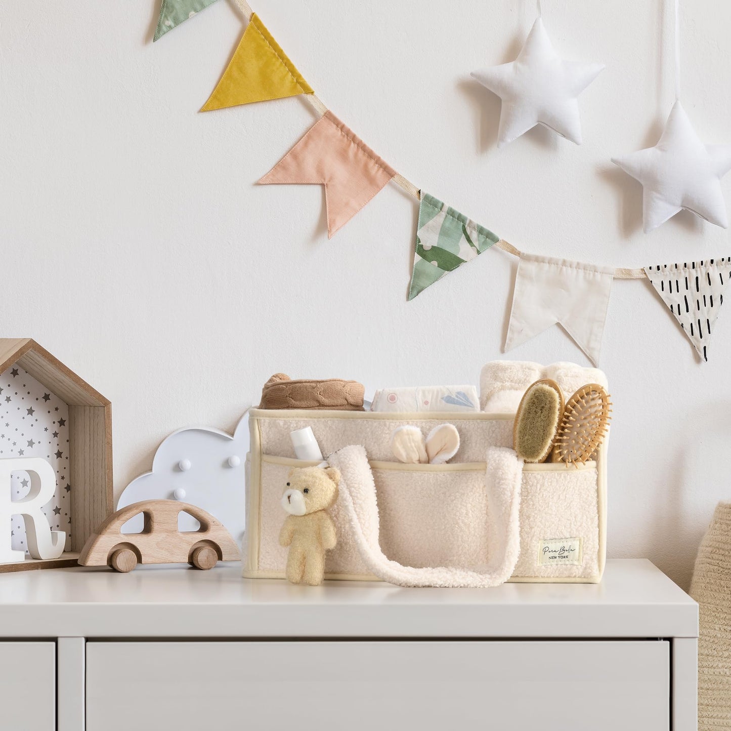 BEARIFY™ Baby Luiertas – Zachte Sherpa Organizer met Teddy 🧸