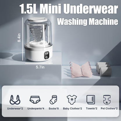 PUREWASH™ Mini Underwear Washer 🫧 Draagbaar, Oplaadbaar & Diepe Reiniging 🩱✨