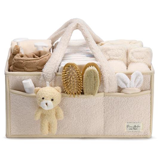 BEARIFY™ Baby Luiertas – Zachte Sherpa Organizer met Teddy 🧸