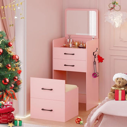 3-in-1 Vanity Table with Flip-Up Mirror & Storage