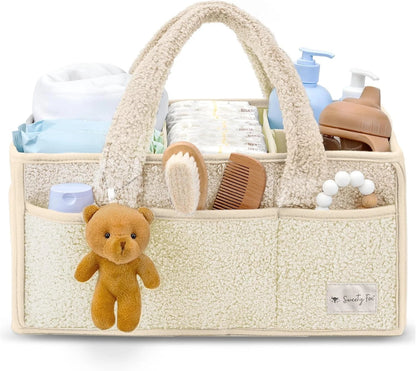BEARIFY™ Baby Luiertas – Zachte Sherpa Organizer met Teddy 🧸