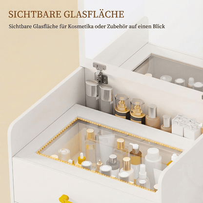 3-in-1 Vanity Table with Flip-Up Mirror & Storage