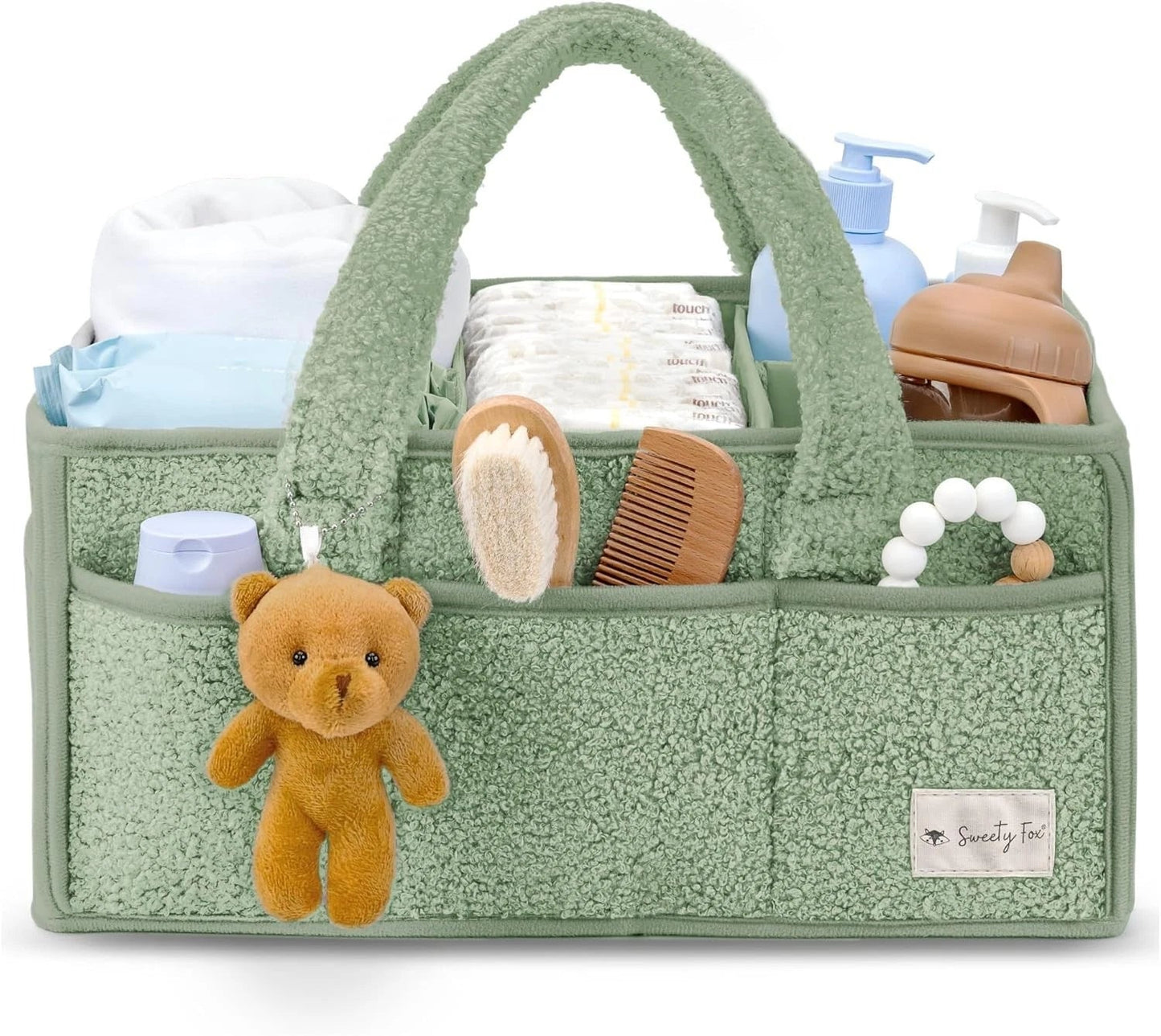 BEARIFY™ Baby Luiertas – Zachte Sherpa Organizer met Teddy 🧸