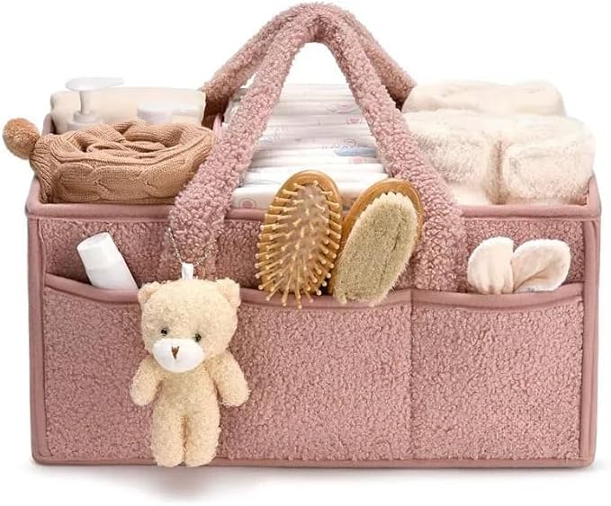 BEARIFY™ Baby Luiertas – Zachte Sherpa Organizer met Teddy 🧸